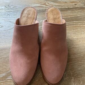 Madewell Pink Suede Mules Sophisticated Style
